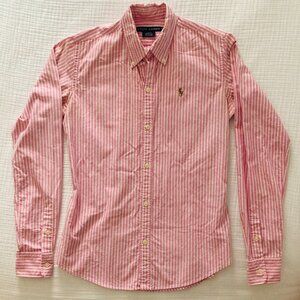 Ralph Lauren Slim Fit Pink Long Sleeve Shirt